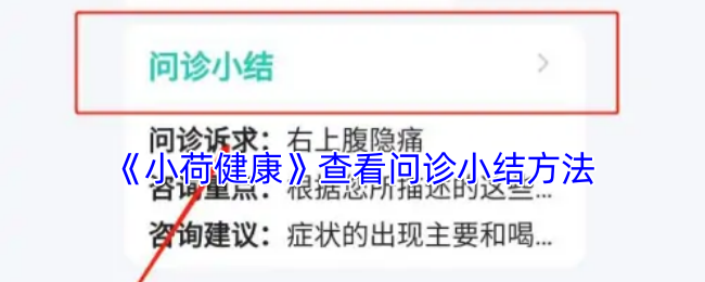 《小荷健康》查看问诊小结方法